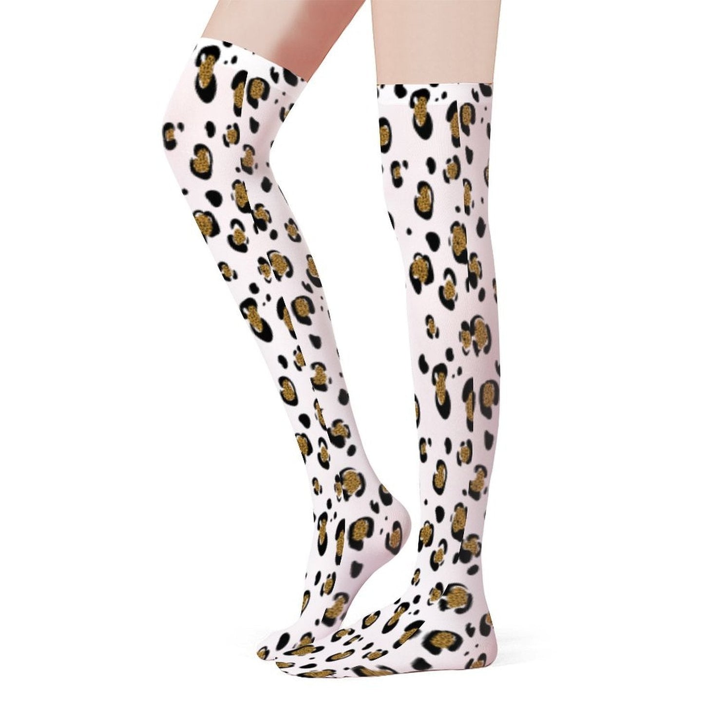 Snow Leopard Trendy Stockings (Long) - Koiki Gyaru - Accessory -