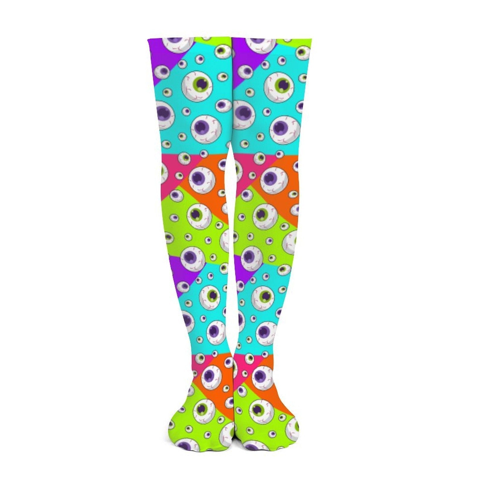 Bold Eyeballs Trendy Stockings (Long) - Koiki Gyaru - Accessory - 