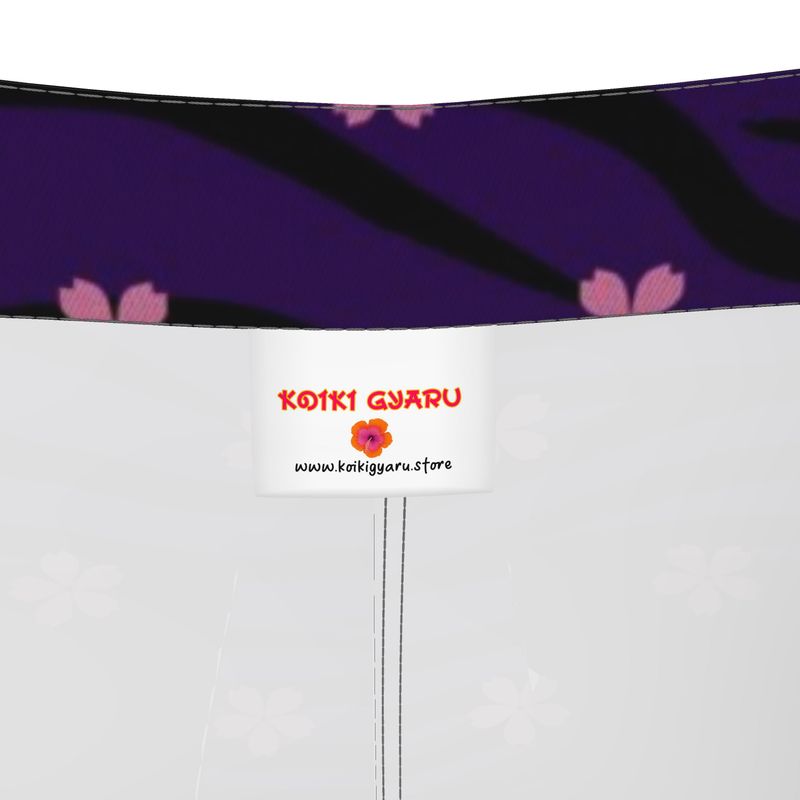 Floral Purple Tiger Denim Mini Skirt - Koiki Gyaru - Denim Mini Skirt -