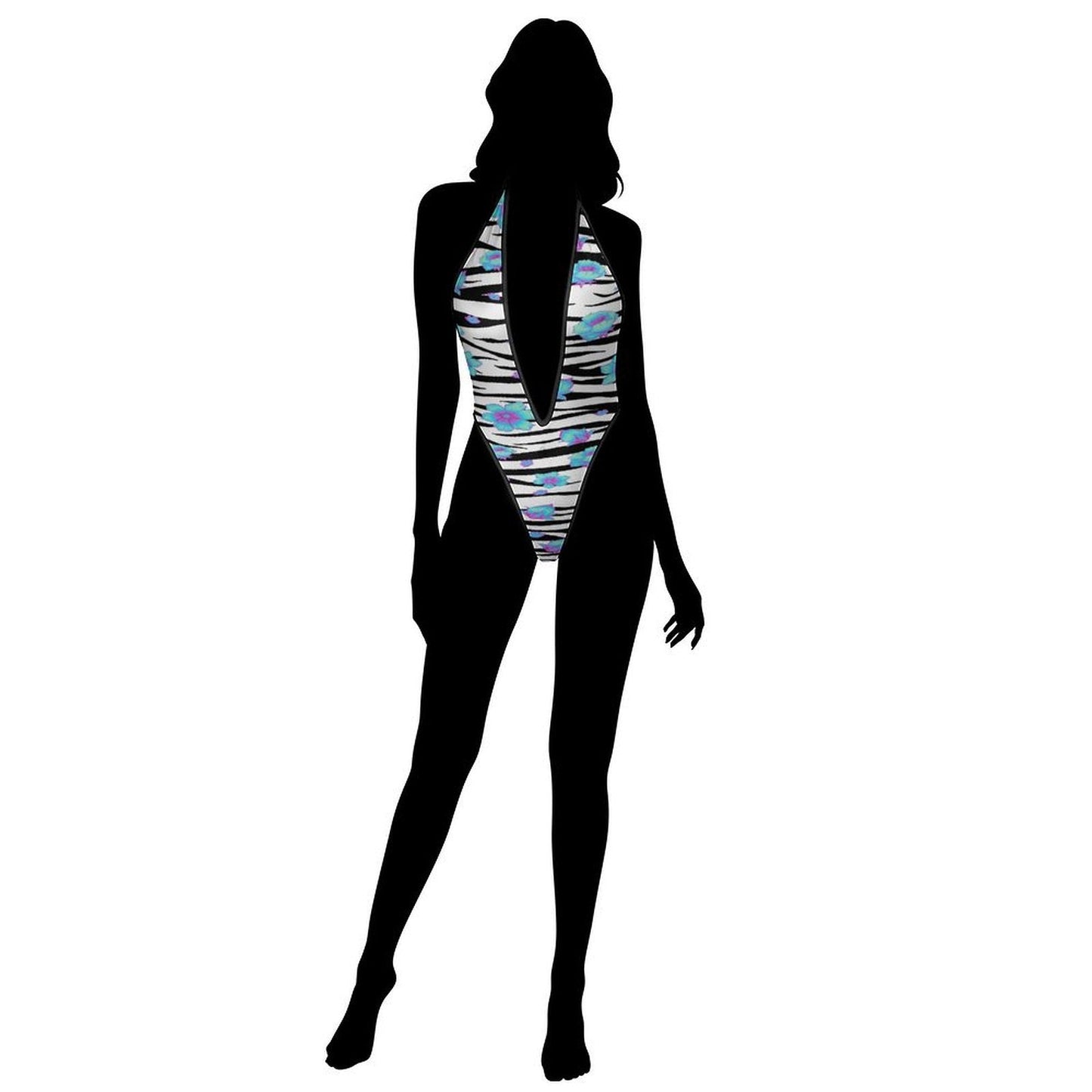 Floral Snow Tiger Women's Sexy Deep - V One - Piece Underwear - Koiki Gyaru - Underwear - 
