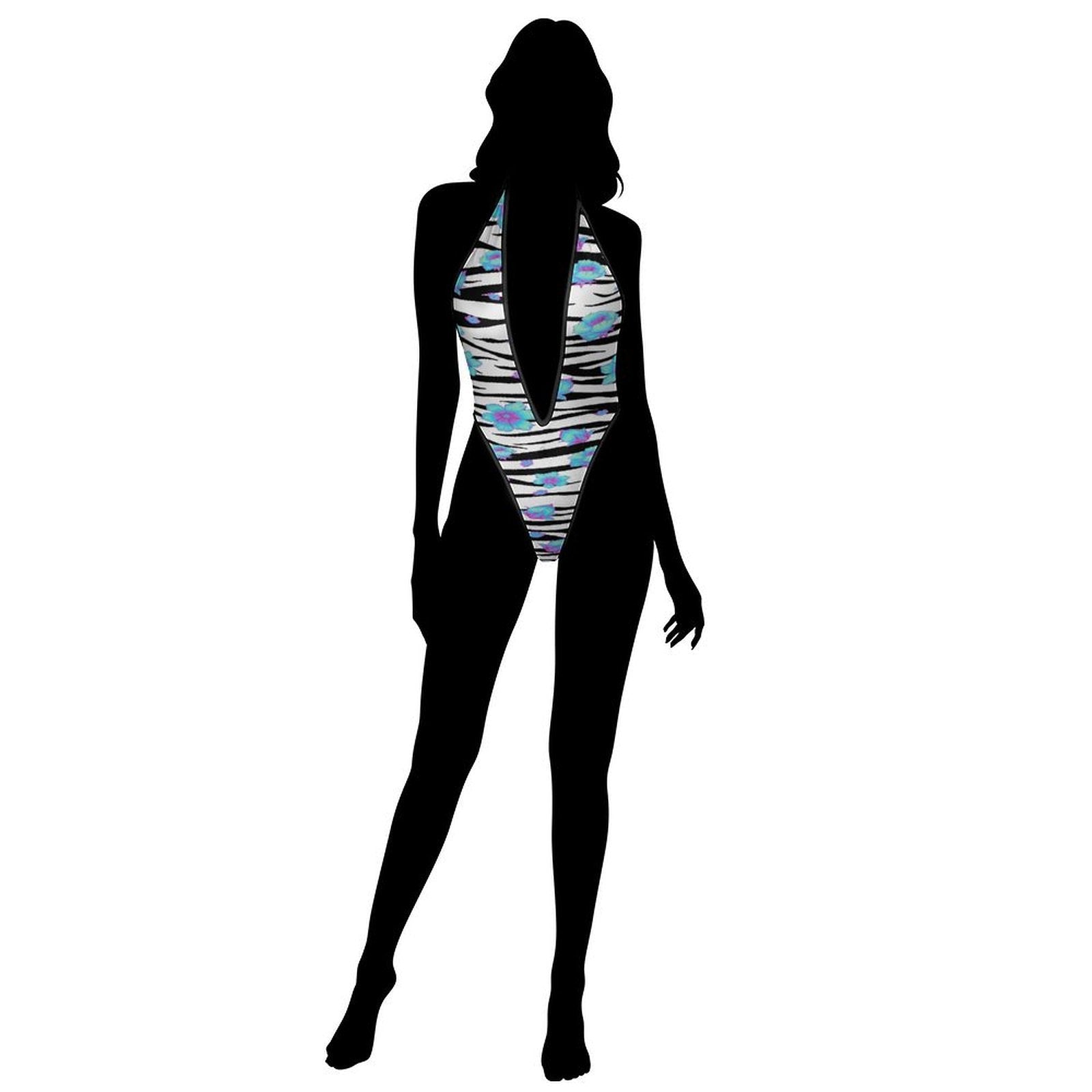 Floral Snow Tiger Women's Sexy Deep - V One - Piece Underwear - Koiki Gyaru - Underwear - 