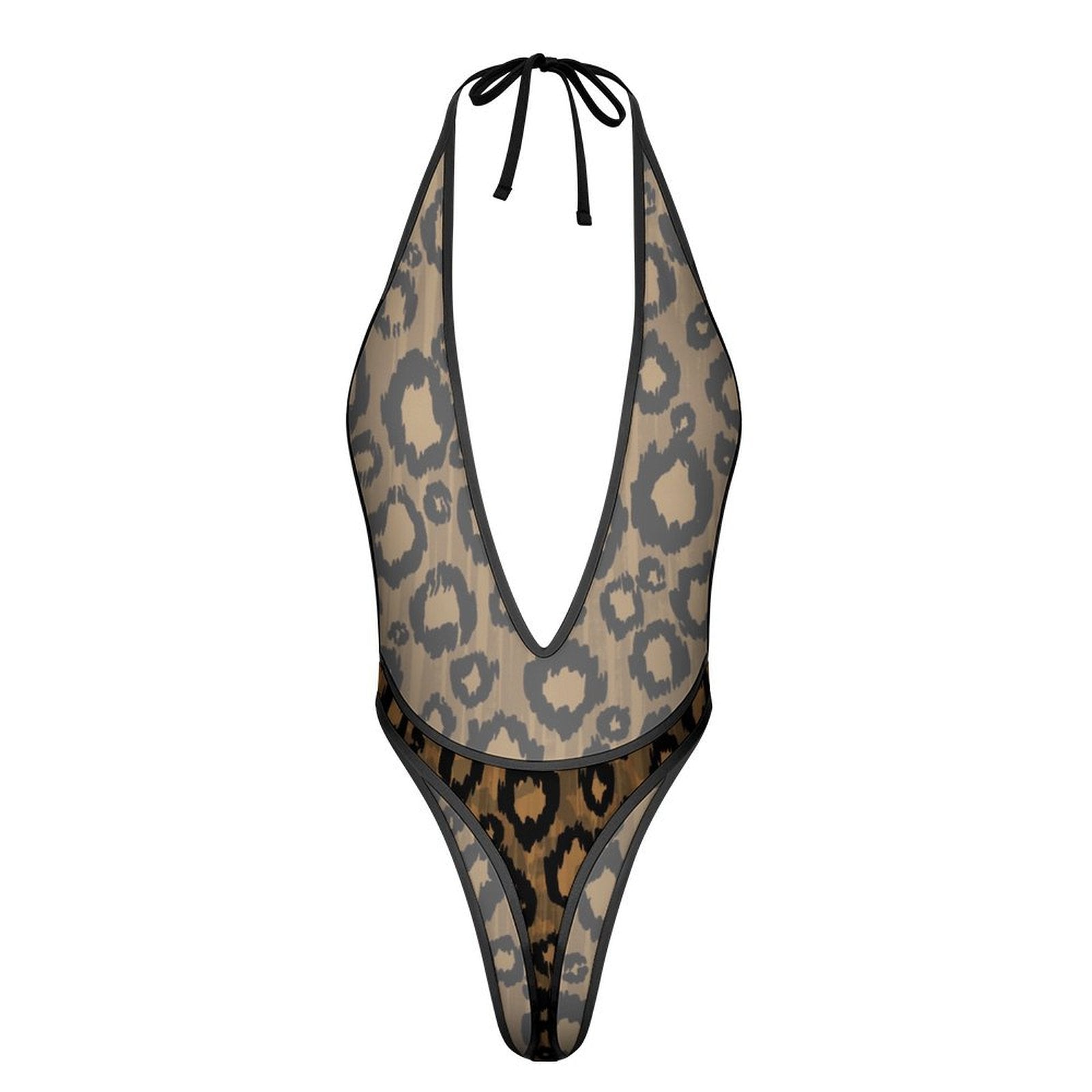 Golden Leopard Sexy Deep - V One - Piece Underwear - Koiki Gyaru - Bodysuit - 