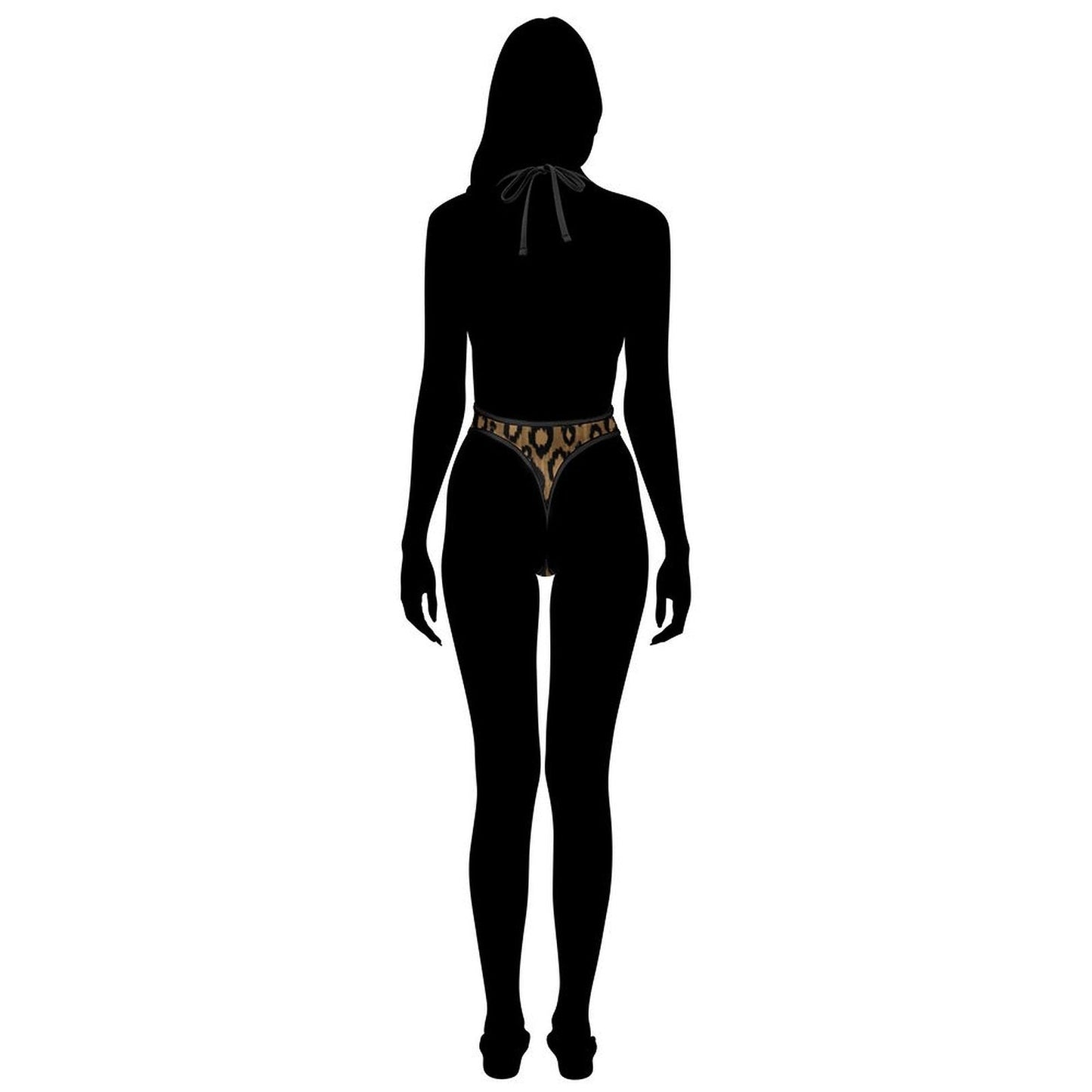 Golden Leopard Sexy Deep - V One - Piece Underwear - Koiki Gyaru - Bodysuit - 