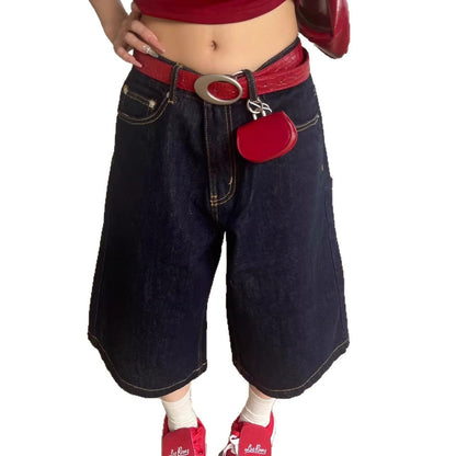 High Waist Amekaji Denim Shorts - Koiki Gyaru - Shorts - 