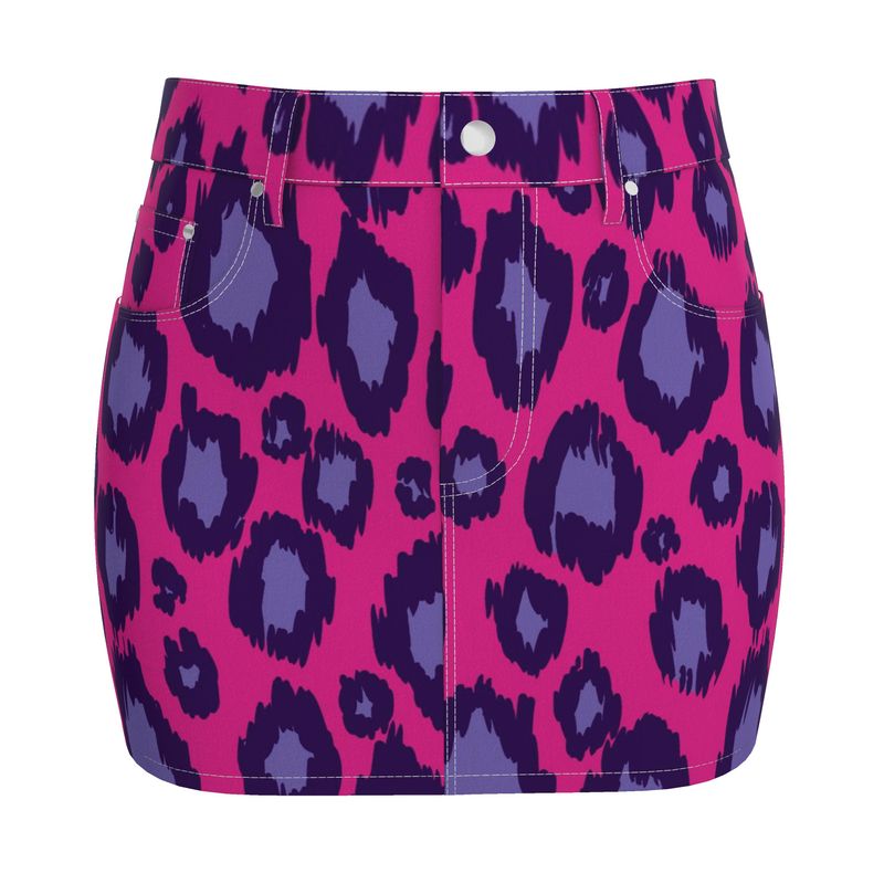 Hot Pink Denim Mini Skirt - Koiki Gyaru - Denim Mini Skirt -