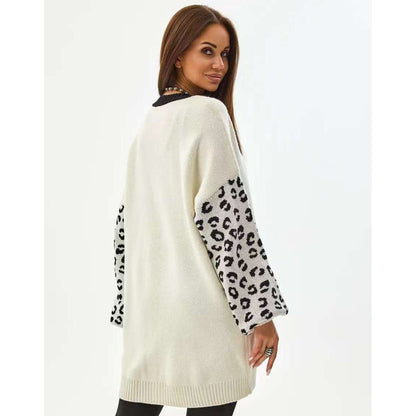 Leopard Print Knit Cardigan - Koiki Gyaru - Cardigan - 