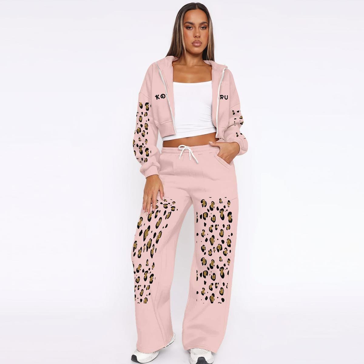 Leopard Print Tracksuit - Koiki Gyaru - 