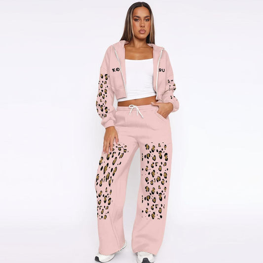 Leopard Print Tracksuit - Koiki Gyaru - 