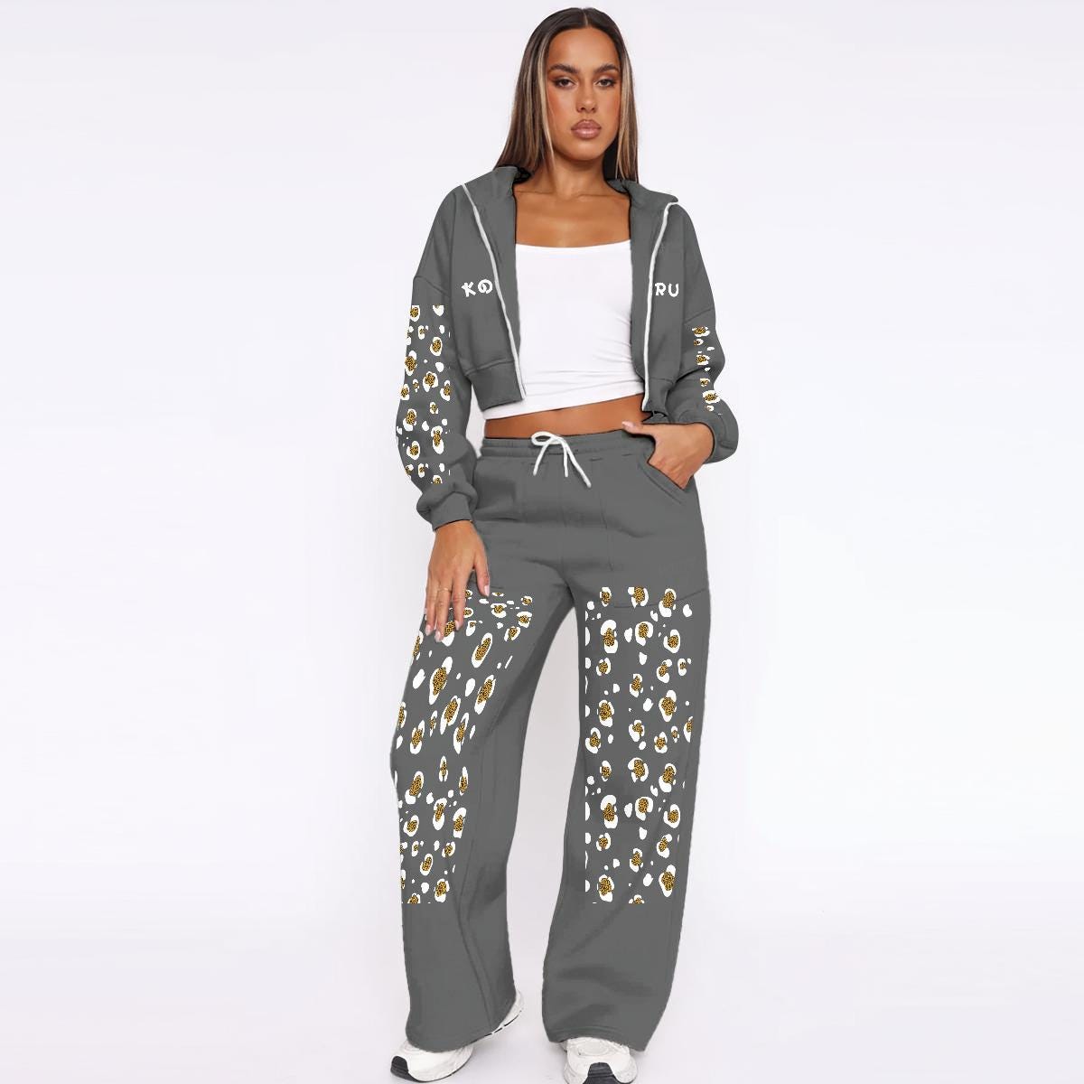 Leopard Print Tracksuit - Koiki Gyaru - 