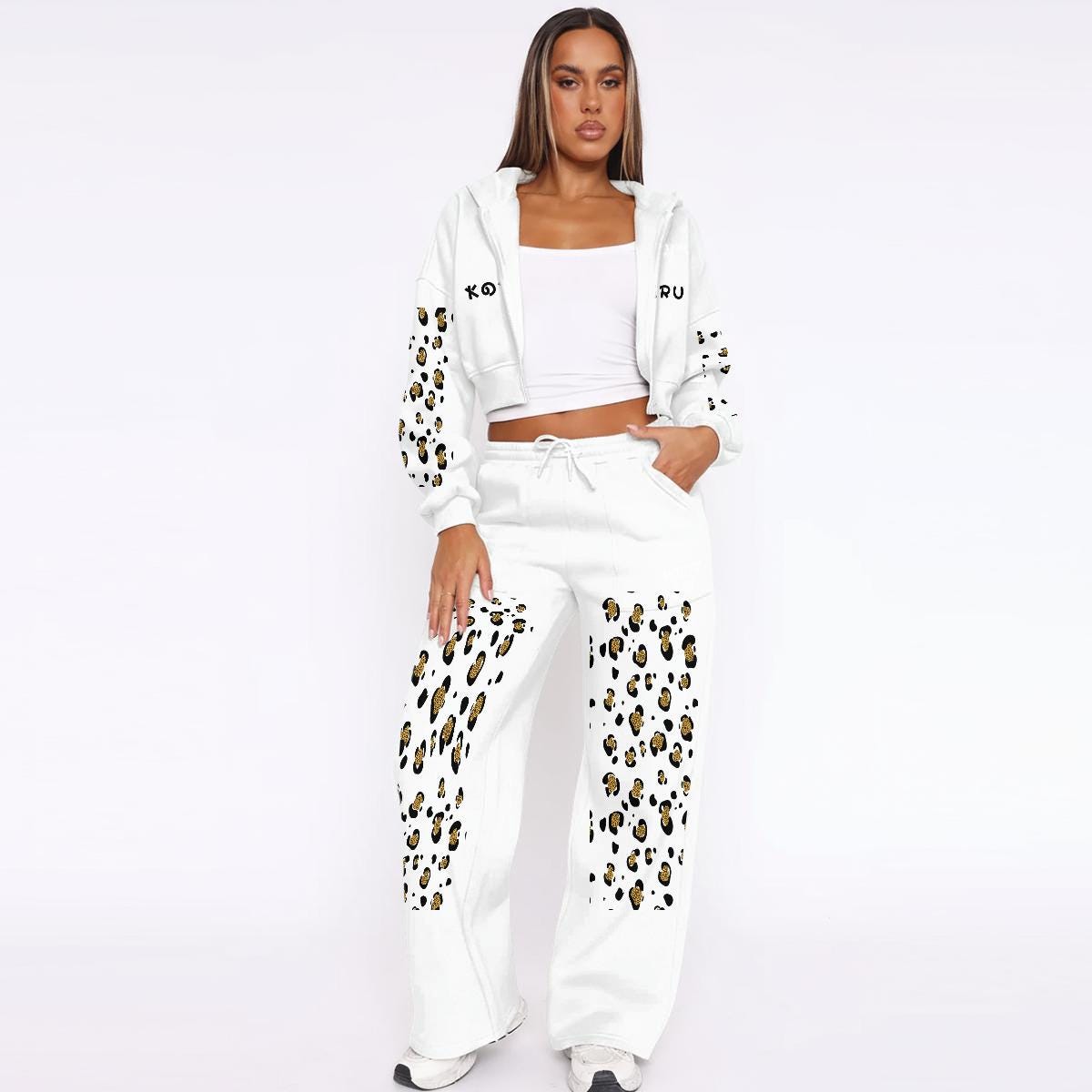Leopard Print Tracksuit - Koiki Gyaru - 
