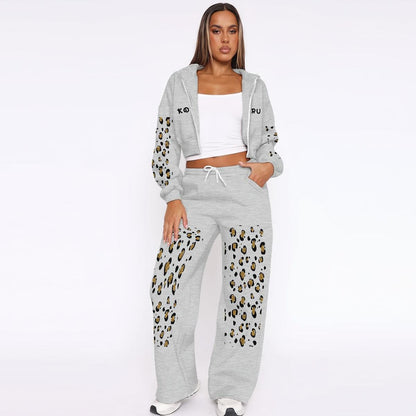 Leopard Print Tracksuit - Koiki Gyaru - 