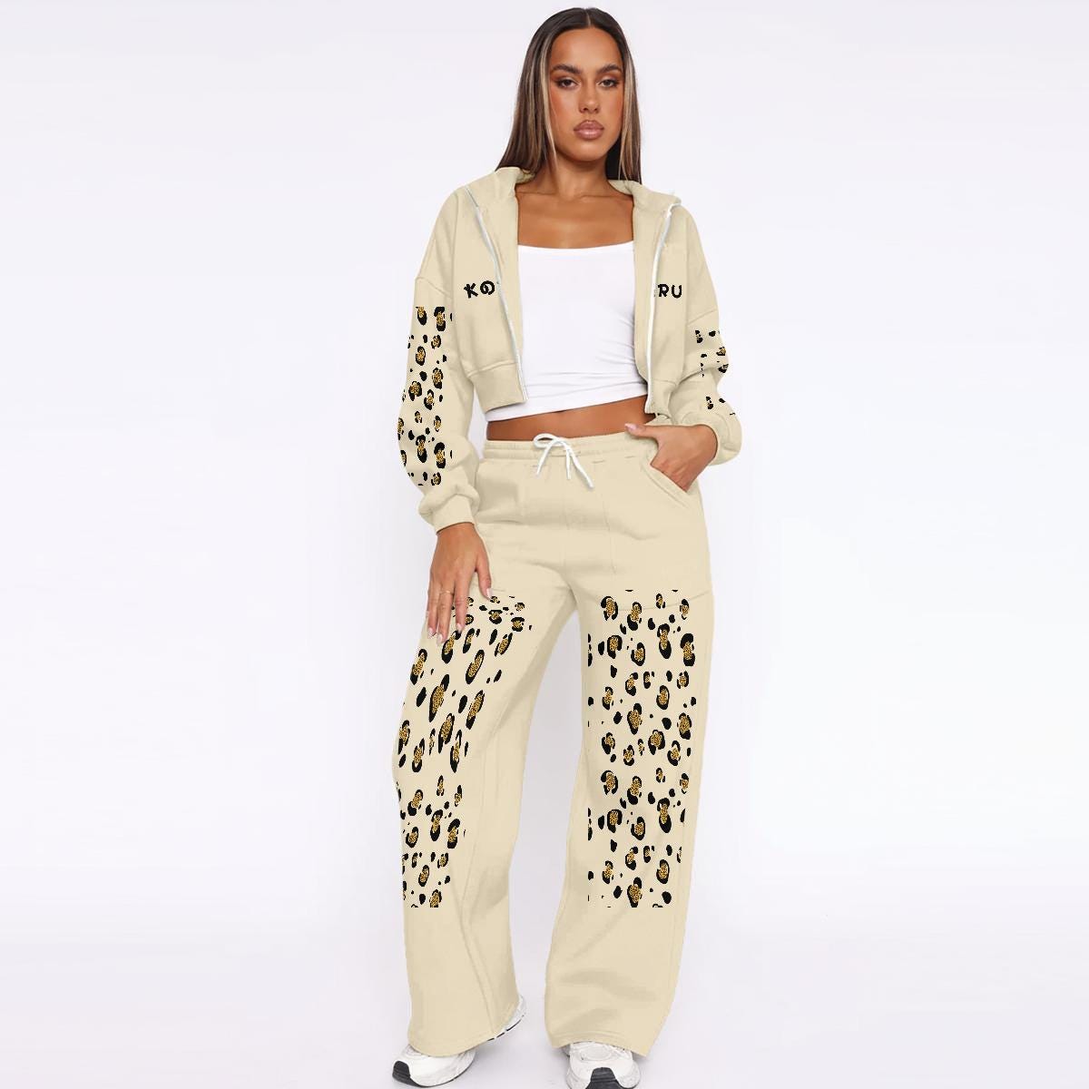 Leopard Print Tracksuit - Koiki Gyaru - 