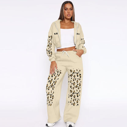 Leopard Print Tracksuit - Koiki Gyaru - 