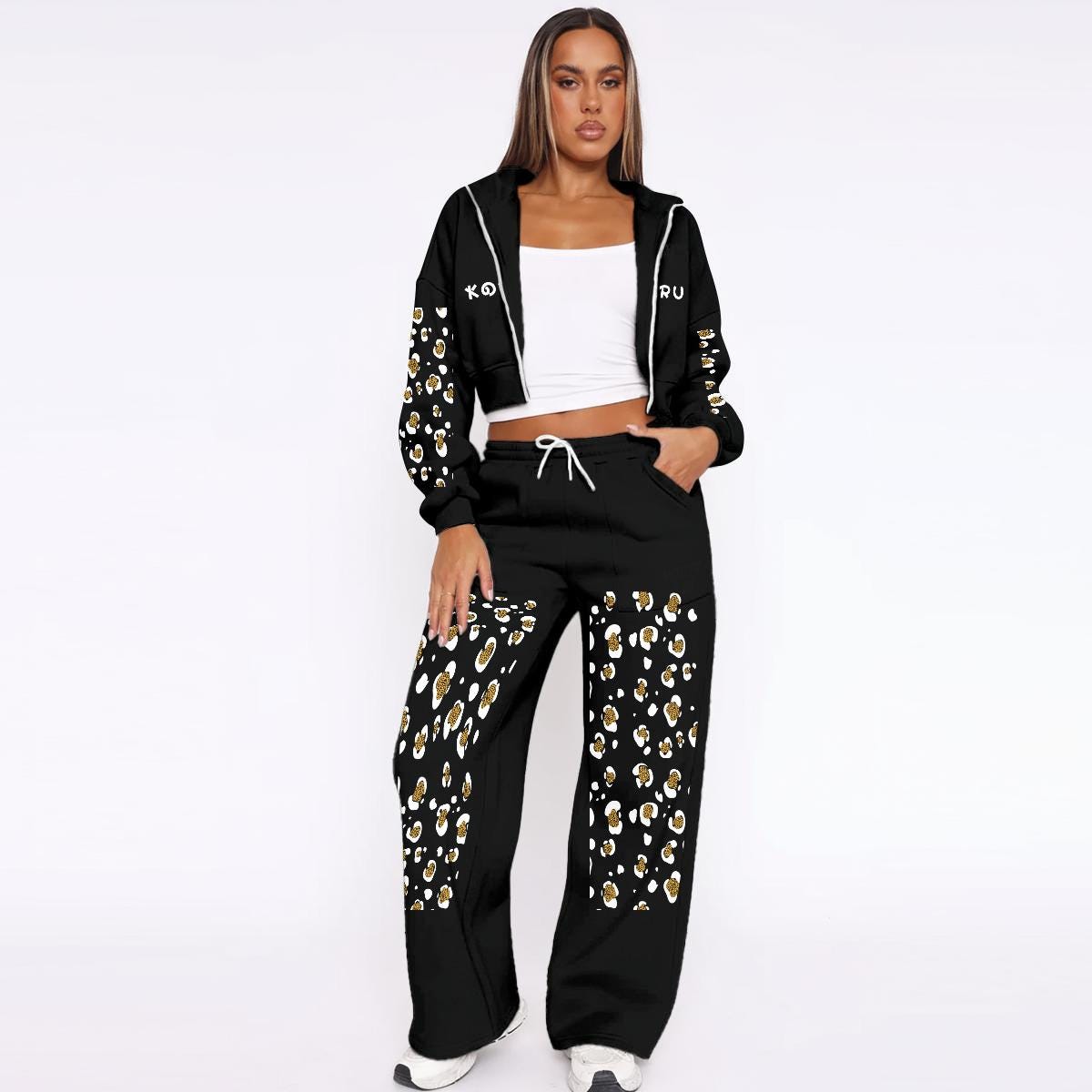 Leopard Print Tracksuit - Koiki Gyaru - 