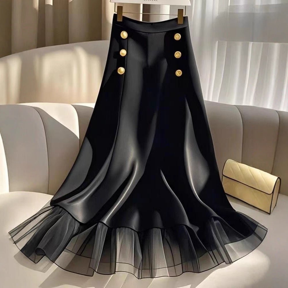 Mermaid Style Onii Gyaru Skirt with Tulle Hem - Koiki Gyaru - Skirt -