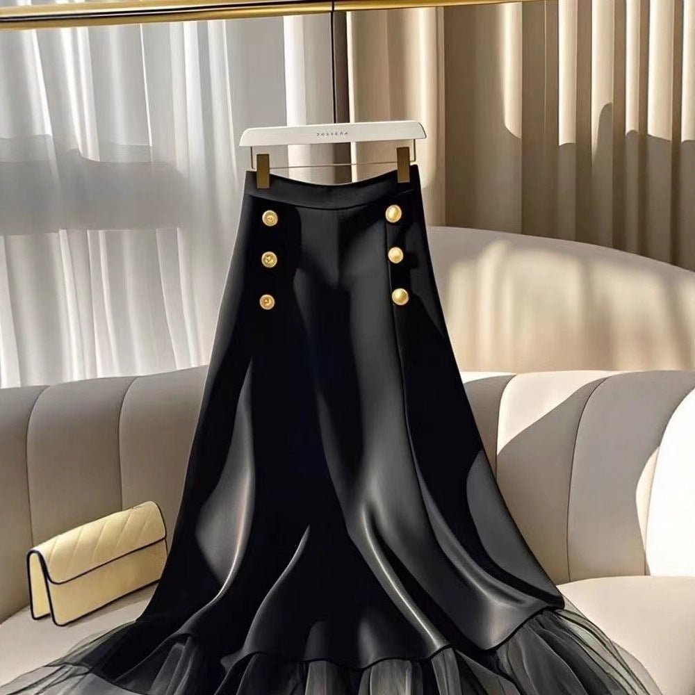 Mermaid Style Onii Gyaru Skirt with Tulle Hem - Koiki Gyaru - Skirt -