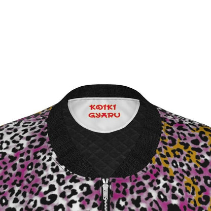 Multi Colour Leopard Print Bomber Jacket - Koiki Gyaru - Ladies Bomber Jacket - 