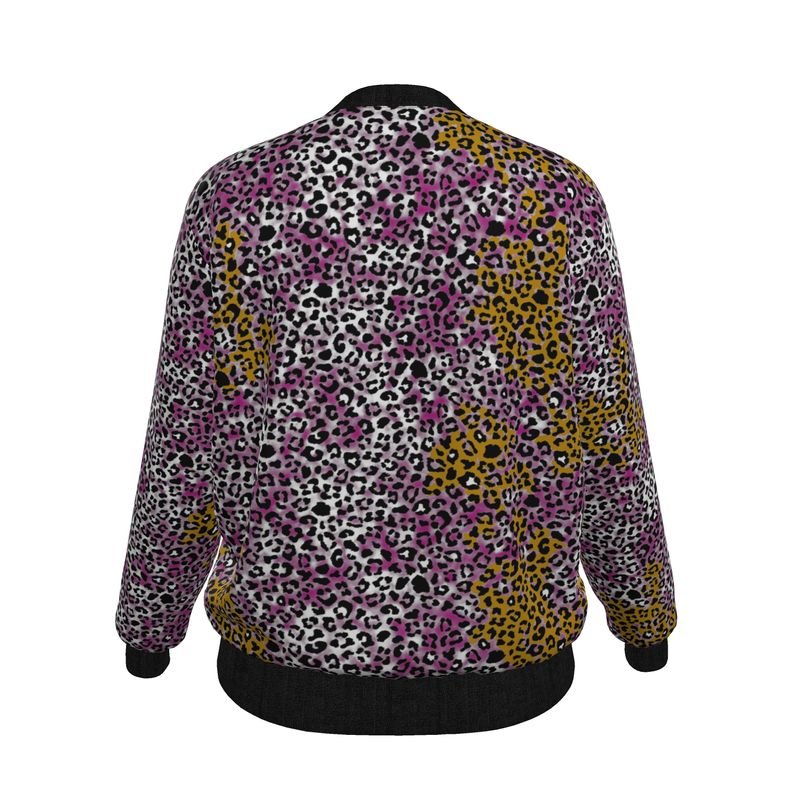Multi Colour Leopard Print Bomber Jacket - Koiki Gyaru - Ladies Bomber Jacket - 