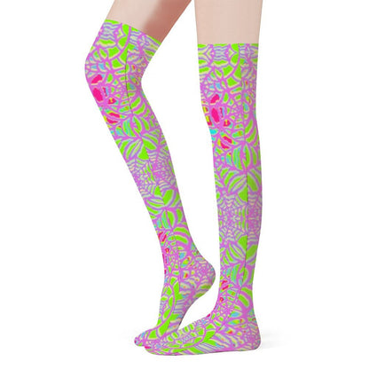 Neon Webs Trendy Stockings (Long) - Koiki Gyaru - Accessory - 