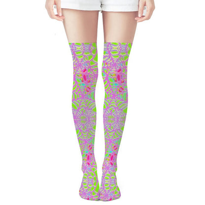 Neon Webs Trendy Stockings (Long) - Koiki Gyaru - Accessory - 