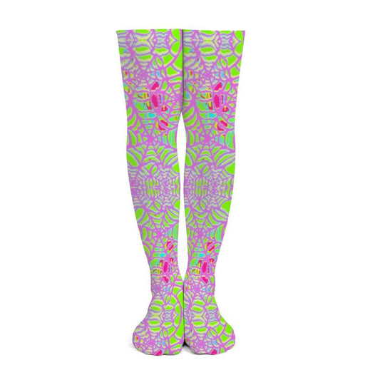 Neon Webs Trendy Stockings (Long) - Koiki Gyaru - Accessory - 