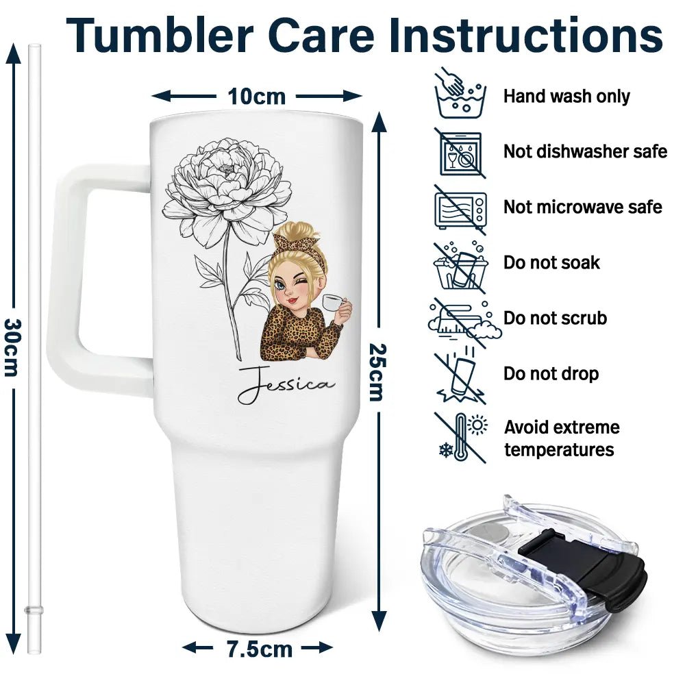 Personalised 40oz Tumbler With Straw - Koiki Gyaru - Accessory - 