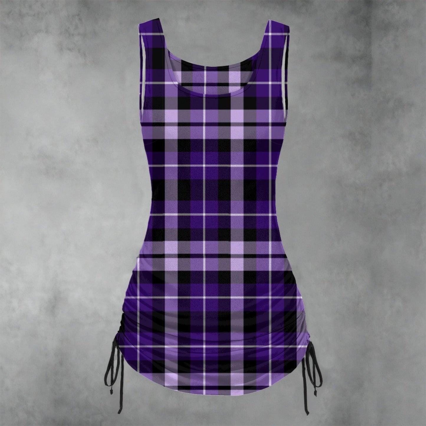 Plaid Ruched Dress - Koiki Gyaru - Dress - purple