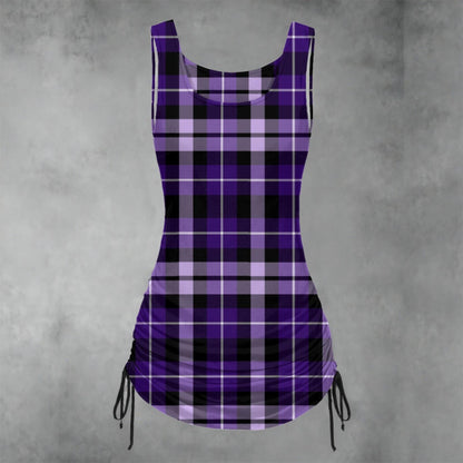 Plaid Ruched Dress - Koiki Gyaru - Dress - purple