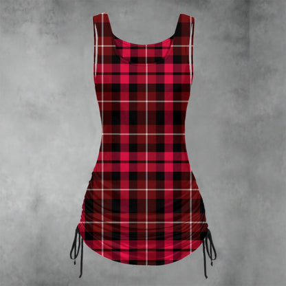 Plaid Ruched Dress - Koiki Gyaru - Dress - red