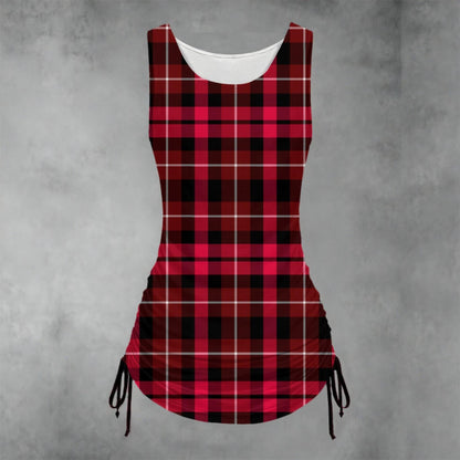 Plaid Ruched Dress - Koiki Gyaru - Dress - red