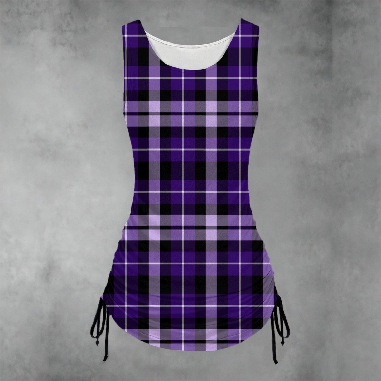 Plaid Ruched Dress - Koiki Gyaru - Dress - purple