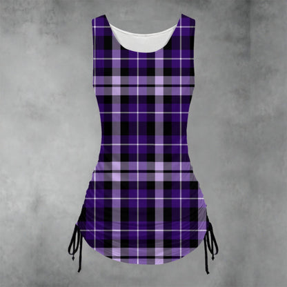 Plaid Ruched Dress - Koiki Gyaru - Dress - purple
