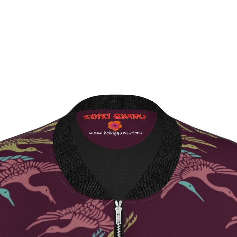 Plum Cranes Bomber Jacket - Koiki Gyaru - Bomber Jacket - 