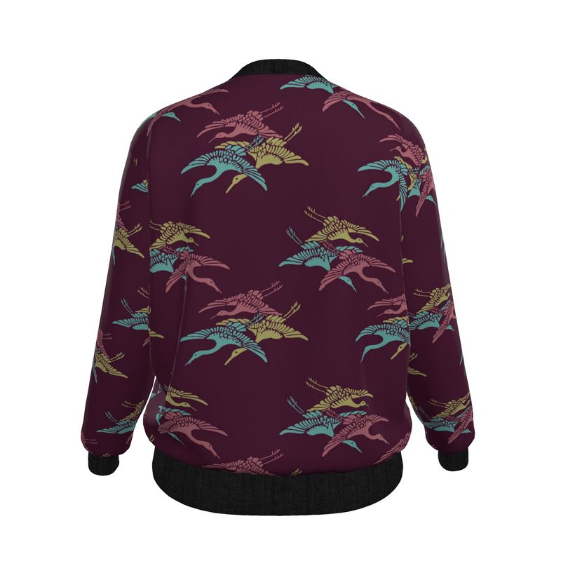 Plum Cranes Bomber Jacket - Koiki Gyaru - Bomber Jacket - 