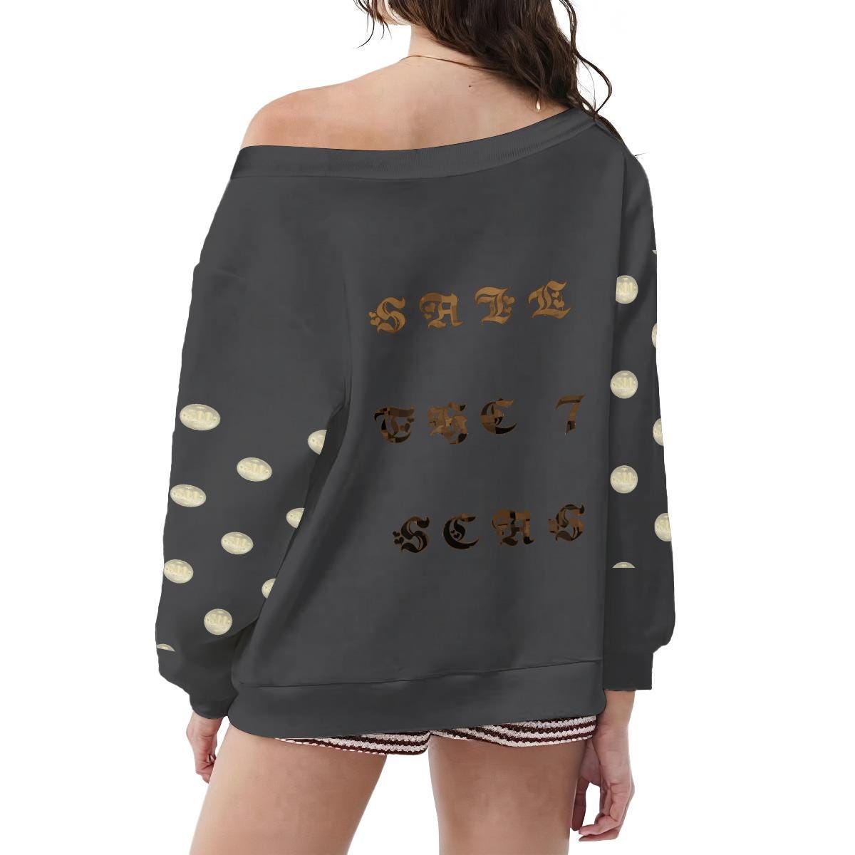 Plus Size Micro Fleece Sweatshirt - Koiki Gyaru - Sweater - 