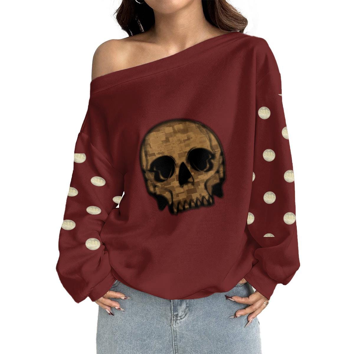 Plus Size Micro Fleece Sweatshirt - Koiki Gyaru - Sweater - 
