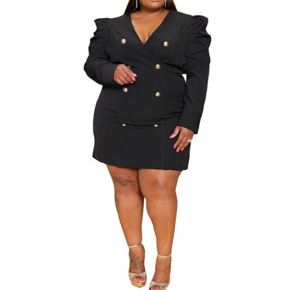 Plus Size Onee Gyaru V - neck Dress - Koiki Gyaru - Dress - 
