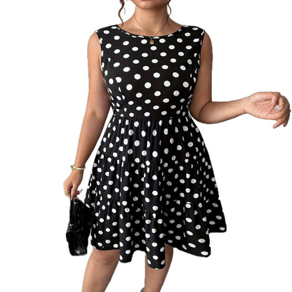 Polka Dot Print Dress with Bow and Pearls - Koiki Gyaru - Dress - 