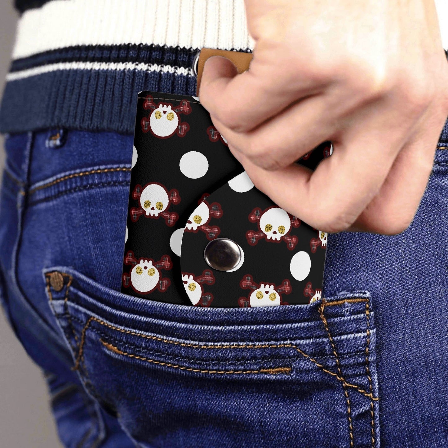 Polkadot Skulls PU Leather KeyChain Purse - Koiki Gyaru - Purse - 