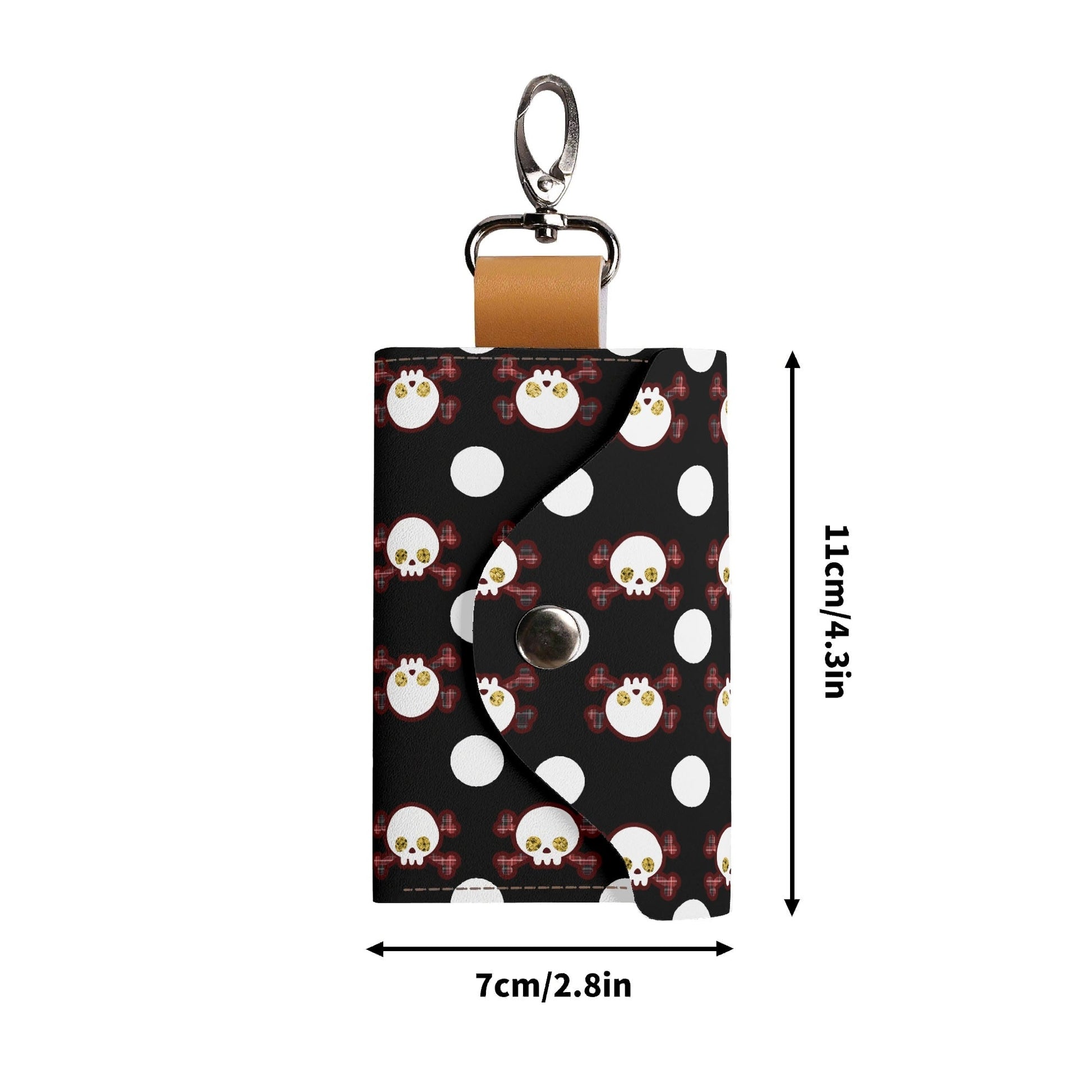Polkadot Skulls PU Leather KeyChain Purse - Koiki Gyaru - Purse - 