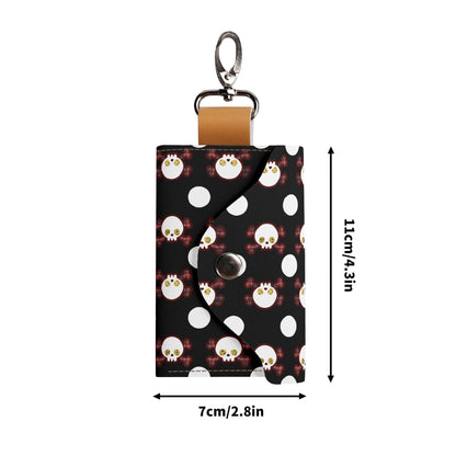Polkadot Skulls PU Leather KeyChain Purse - Koiki Gyaru - Purse - 
