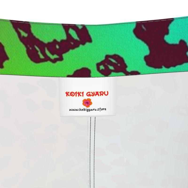 Rainbow Leopard Denim Mini Skirt - Koiki Gyaru - Denim Mini Skirt -