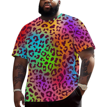 Rainbow Leopard Drop Shoulder T-shirt - Koiki Gyaru - T-shirt -