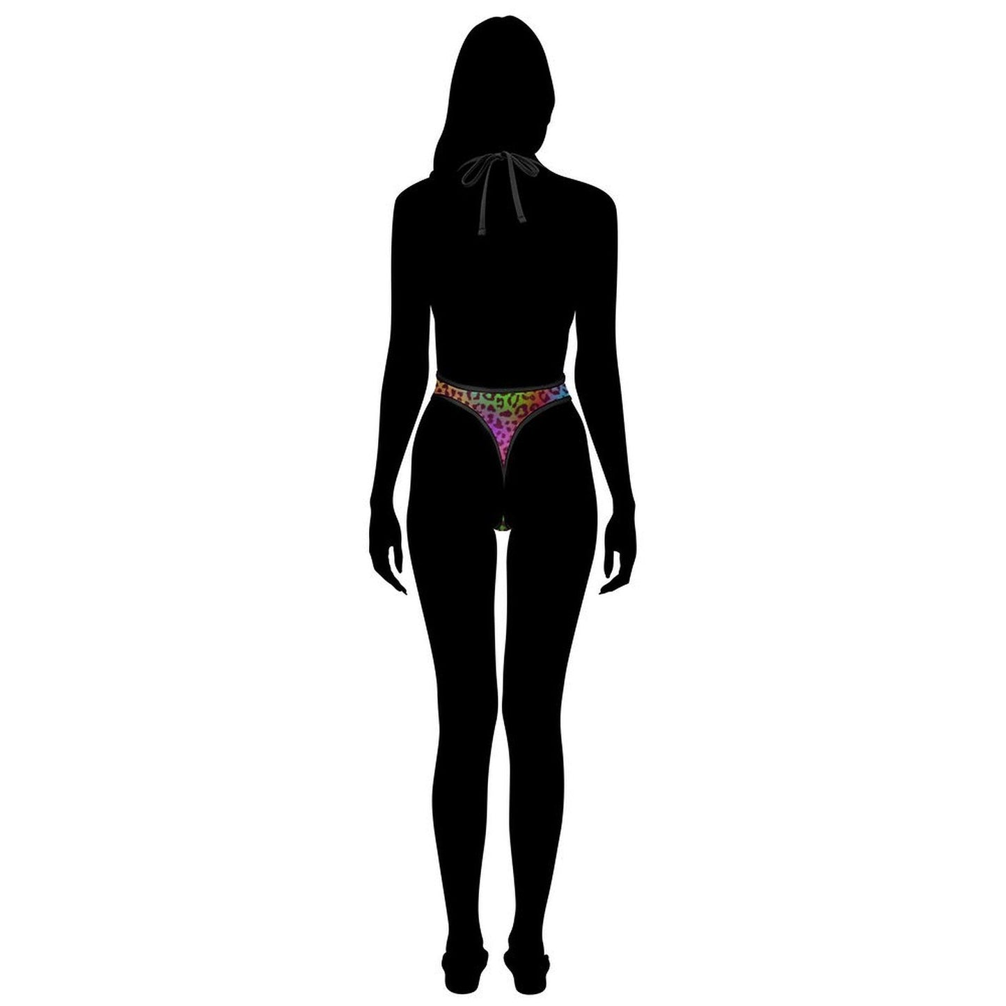 Rainbow Leopard Women's Sexy Deep - V One - Piece Underwear - Koiki Gyaru - Bodysuit - 