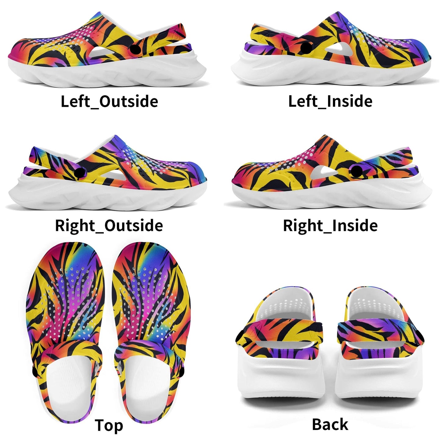 Rainbow Tiger Gyaru Clogs - Koiki Gyaru - Shoe - 