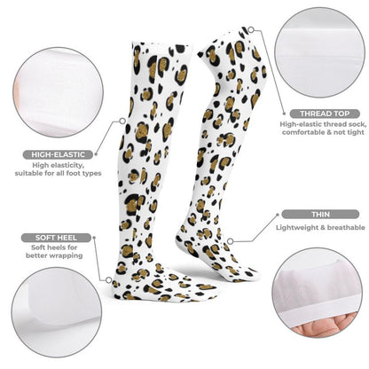 Snow Leopard Trendy Stockings (Long) - Koiki Gyaru - Accessory - 
