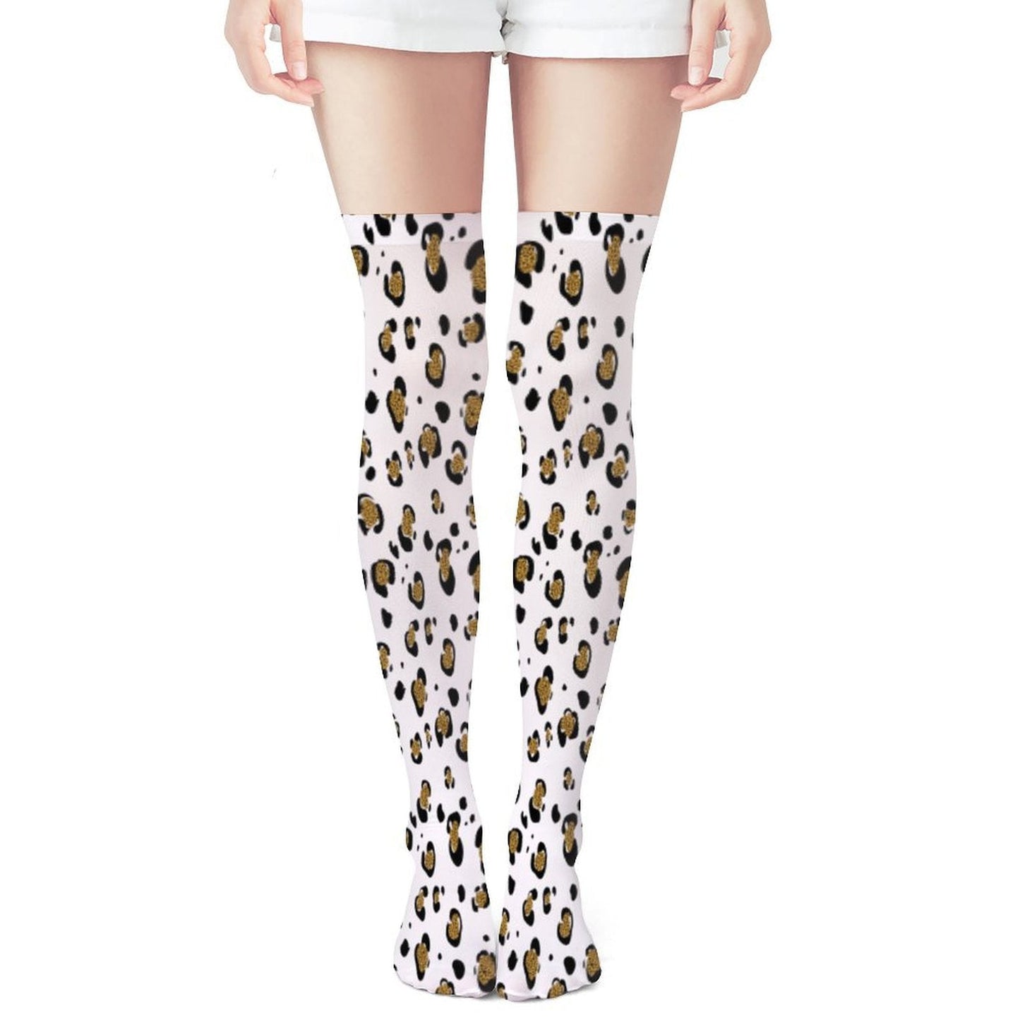 Snow Leopard Trendy Stockings (Long) - Koiki Gyaru - Accessory - 