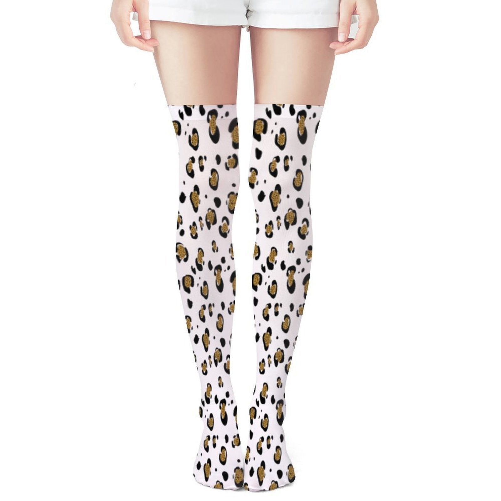 Snow Leopard Trendy Stockings (Long) - Koiki Gyaru - Accessory - 