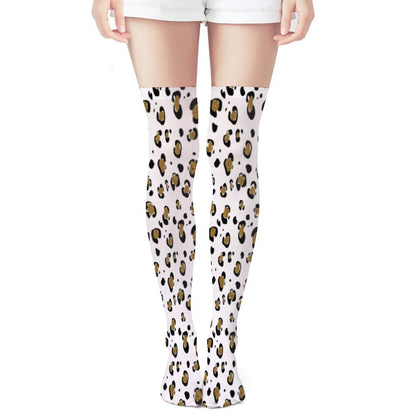 Snow Leopard Trendy Stockings (Long) - Koiki Gyaru - Accessory - 