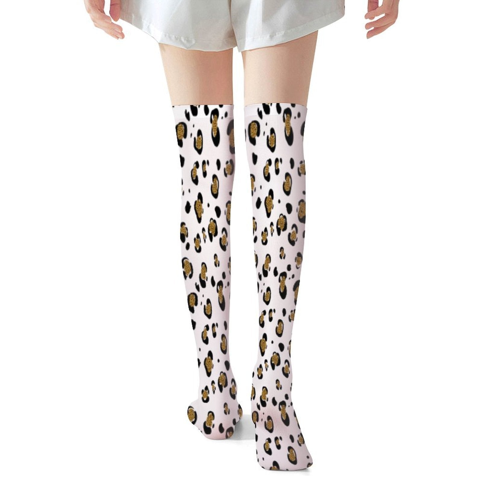 Snow Leopard Trendy Stockings (Long) - Koiki Gyaru - Accessory - 